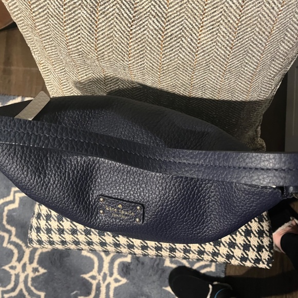 KATE SPADE BEAUTIFUL PEBBLED LEATHER SHOULDER BAG NEW NEVER USED NAVY - Picture 5 of 15